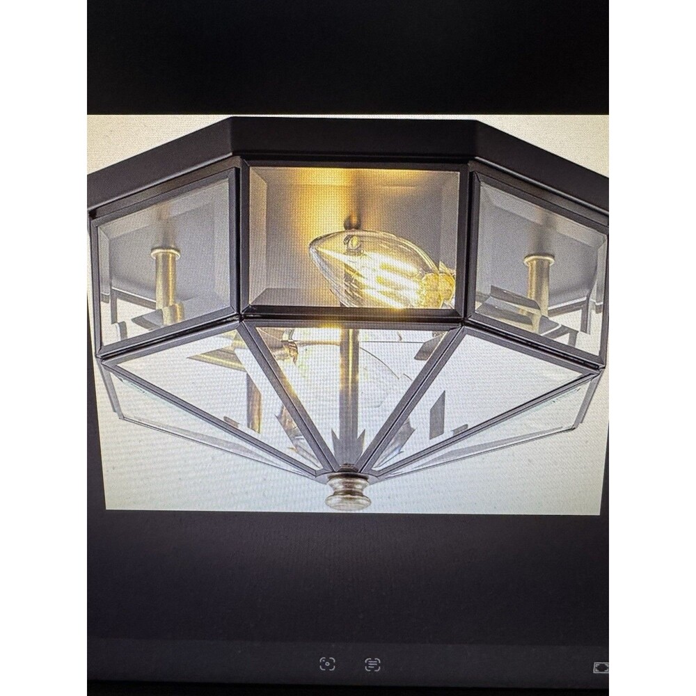 Flush Mount Ceiling Light Fixture, 2-Light Copper Outdoor Ceiling Lights, Oct...